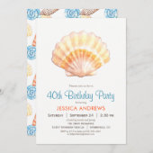Beach Seashell Anniversaire Fête Invitation (Devant / Derrière)