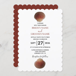 Beach Seashell Clams Invitations de mariage