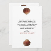 Beach Seashell Clams Weddenschap Hartelijk dank Bedankkaart (Voorkant / Achterkant)