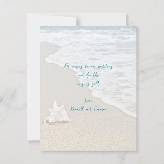 Beach Seashell Dank u Kaart bericht (Achterkant)