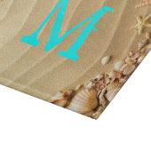 Beach Seashell Hawaii Monogram Glas Snijplank (Hoek)