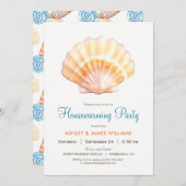 Beach Seashell Housewarming Party Uitnodiging (Voorkant / Achterkant)