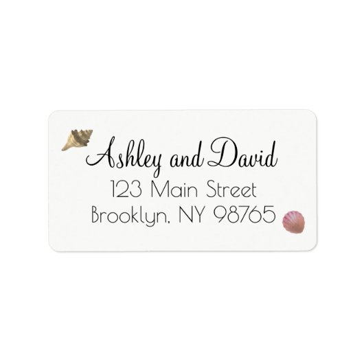 Beach Seashell Mailing Address Label (Voorkant)