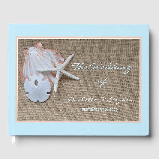 Beach Seashell Mariage Livre d'invité (Recto)