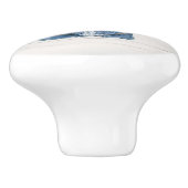 Beach Seashell Modern Navy Blue Barn Wood Keramische Knop (Zijkant)