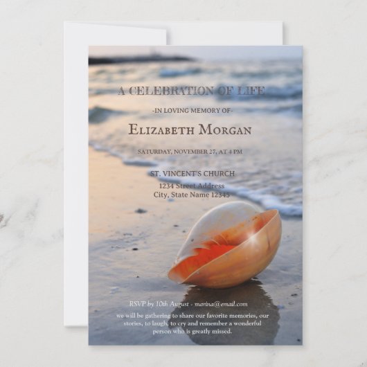 Beach Seashell Zee Viering van het leven Kaart (Voorkant)