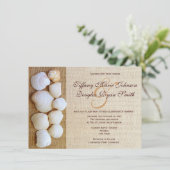 Beach Seashells Burlap Imprimer les invitations au (Debout devant)