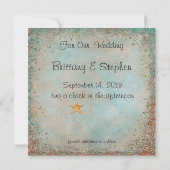 Beach Seashells en Glitter Save the Date Weddensch (Achterkant)