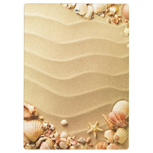 Beach Seashells Hawaii Monogram Initiaal Klembord (Achterkant)