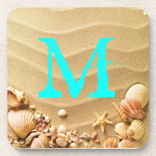 Beach Seashells Hawaii Sand Monogram Drink Onderze Bier Onderzetter