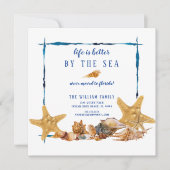 Beach Seashells Moving Announement Kaart (Voorkant)