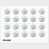 Beach SeaShells | Nautical Wedding Monogram Ronde Sticker (Vel)