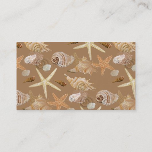 Beach Seashells Ocean Zee Vacation Holiday Custom Visitekaartje (Achterkant)