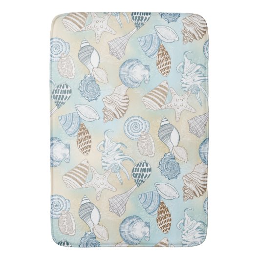 Beach Seashells Pattern Coastal Badmat (Voorkant Verticaal)