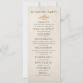 Beach Seashells Programme de mariage de sable fête (Dos)