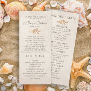 Beach Seashells Programme de mariage de sable fête