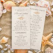 Beach Seashells Programme de mariage de sable fête