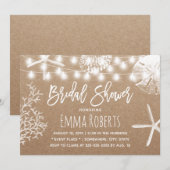 Beach Seashells Rustic Kraft Vrijgezellenfeest Kaart (Voorkant / Achterkant)