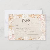 Beach Seashells Sand Wedding RSVP Kaartje (Voorkant)