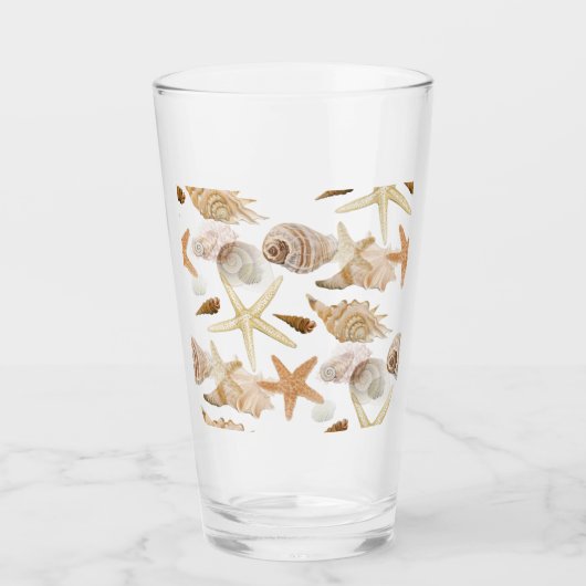 Beach Seashells Shells Ocean Seaside Glas (Voorkant)