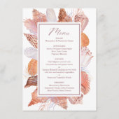 Beach Seashells Watercolor Coastal Chic Flat Menu (Devant)