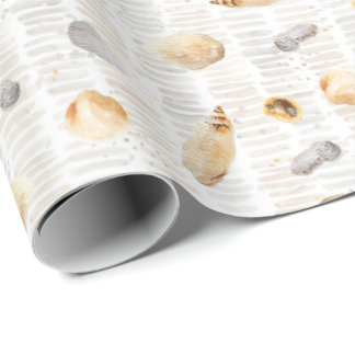 Beach Seashells Waterverf Cadeaupapier