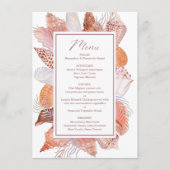 Beach Seashells Waterverf Coastal Chic Flat Menu (Voorkant)