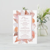 Beach Seashells Waterverf Coastal Chic Flat Menu (Staand voorkant)