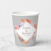 Beach Seashells Waterverf Coastal Chic Wedding Papieren Bekers (Voorkant)