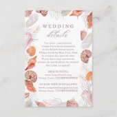 Beach Seashells Waterverf Coastal Weddenschap Deta Informatiekaartje (Voorkant)