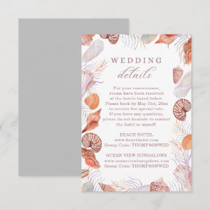 Beach Seashells Waterverf Coastal Weddenschap Deta Informatiekaartje