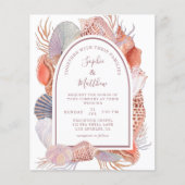Beach Seashells Waterverf Coastal Wedding (Voorkant)