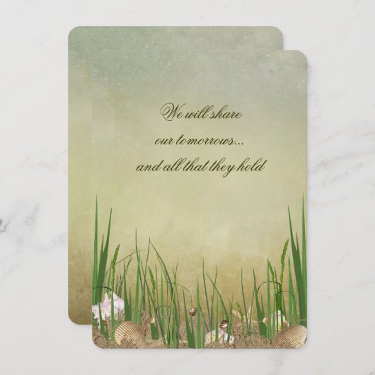 Beach Seashells Weddenschap Kaart (Voorkant / Achterkant)