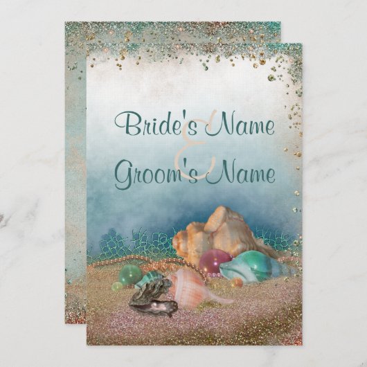 Beach Seashells Weddenschap Kaart (Voorkant / Achterkant)