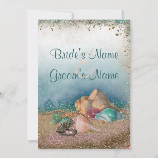 Beach Seashells Weddenschap Kaart (Voorkant)
