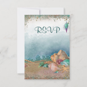 Beach Seashells Weddenschap RSVP Kaartje