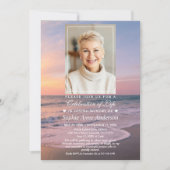 Beach Seaside Funeral Viering van het leven Foto Kaart (Voorkant)