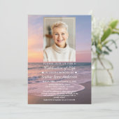 Beach Seaside Funeral Viering van het leven Foto Kaart (Staand voorkant)