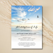 Beach Seaside Ocean Celebration of Life Funeral bl Kaart