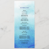 Beach | Seaside Waterverf Wedding Flat Program Programma (Achterkant)