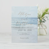 Beach Seaside Wedding Invitation Oceanside Wedding (Debout devant)