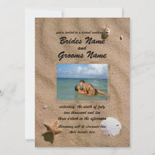 Beach Serenity met Photo Virtual Wedding Kaart