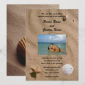 Beach Serenity with Photo Wedding Kaart (Voorkant / Achterkant)