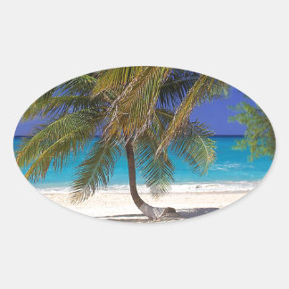 Beach Seven Mile Grand Cayman Ovale Sticker
