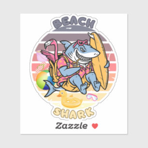 Beach Shark Adventures Sticker