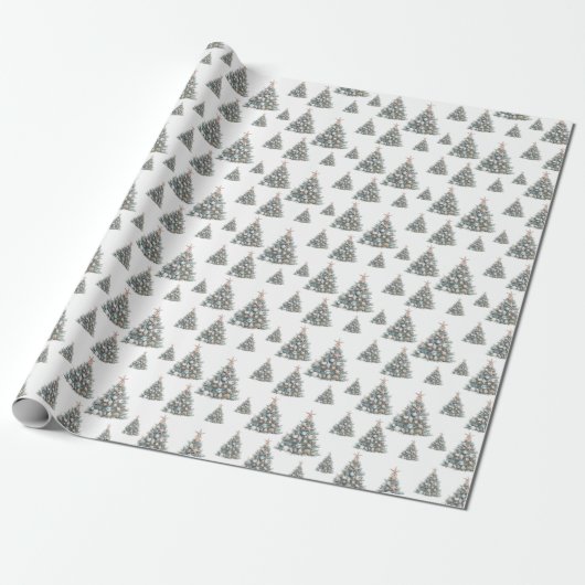 Beach Shell Christmas Tree Pattern Cadeaupapier (Uitgerold)