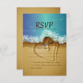 Beach Shell Couple RSVP Weddenskaart (Voorkant / Achterkant)