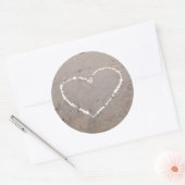Beach Shell Heart Ronde Sticker (Envelop)
