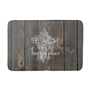 Beach Shell Wood Bath Rug Badmat