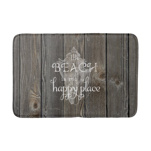 Beach Shell Wood Bath Rug Badmat (Voorkant)